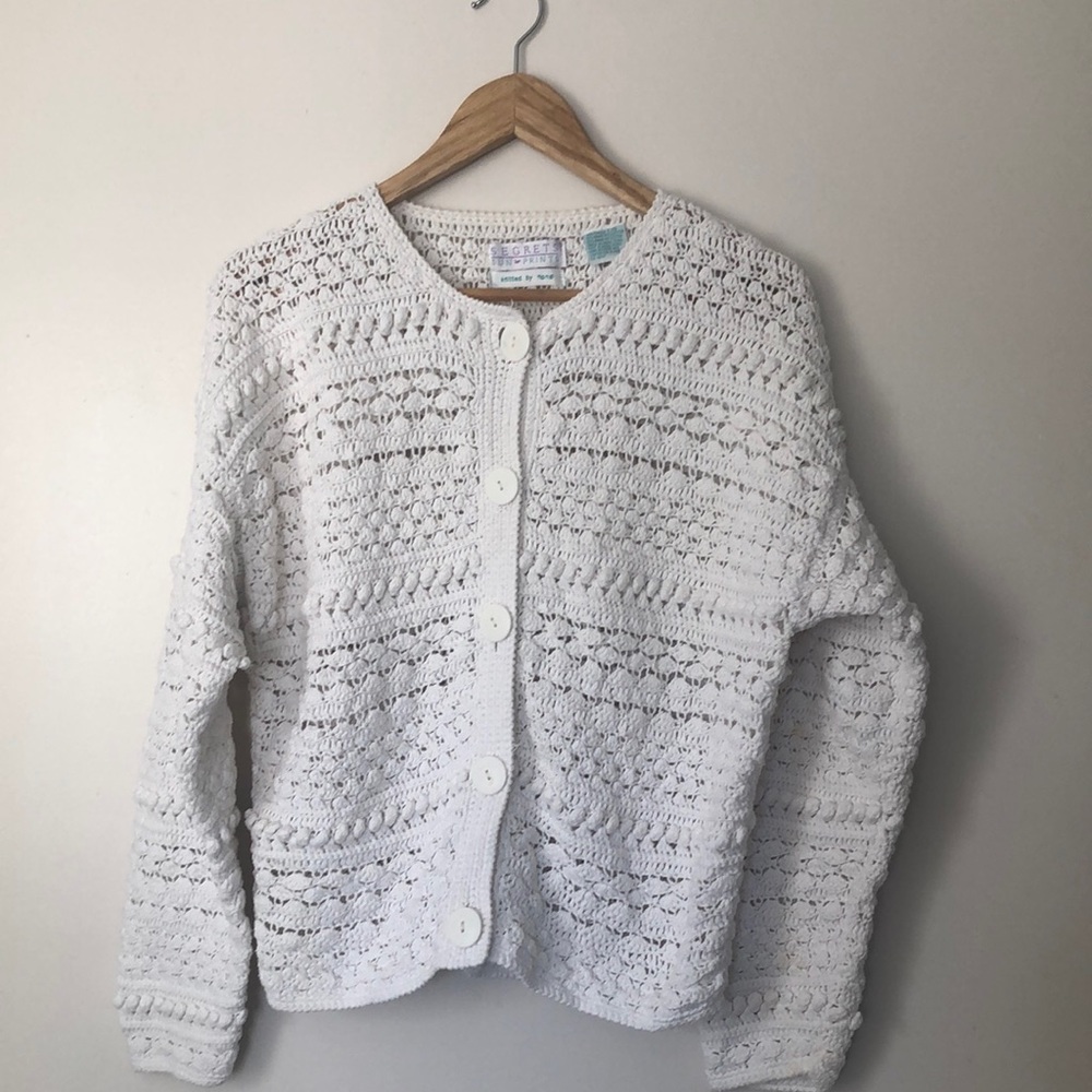 Hand knitted white sweater!